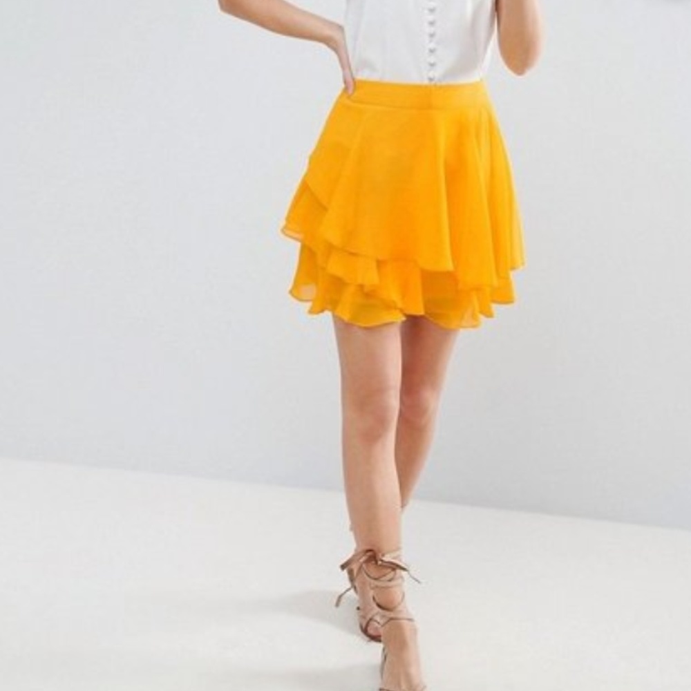 NEW ASOS PETITE Mini Ruffle Skirt - Picture 5 of 6